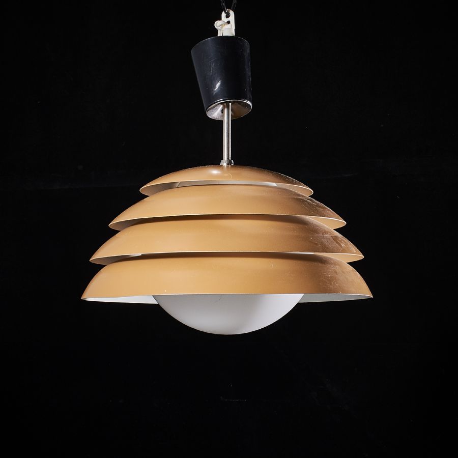 Takarmatur, metall glaskupa, diameter: 38 ca. Metropol TAKLAMPA, metallglaskupa, 1950 talet. Belysning & Lampor